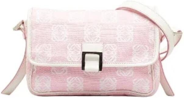 Loewe Pre-owned Canvas crossbody-bags Pink Dames