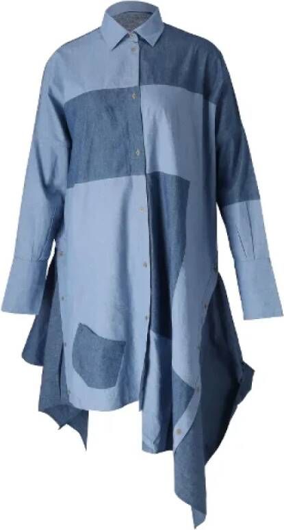 Loewe Pre-owned Cotton dresses Blauw Dames