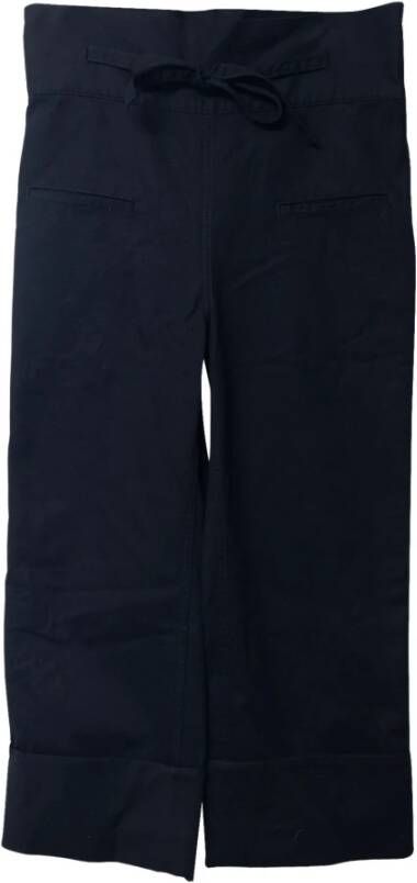 Loewe Pre-owned Gordelde gebakken broek in katoen Zwart Dames