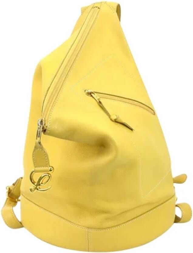Loewe Pre-owned Leather backpacks Yellow Unisex