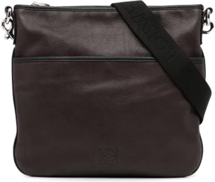Loewe Pre-owned Leather crossbody-bags Bruin Dames