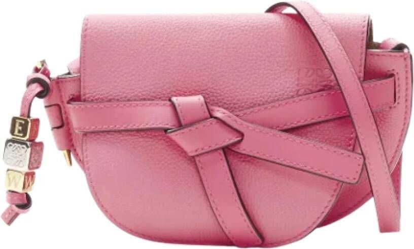 Loewe Pre-owned Leather crossbody-bags Roze Dames
