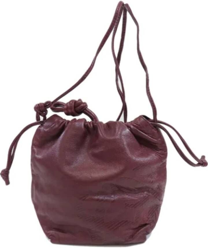 Loewe Pre-owned Leather handbags Purple Dames