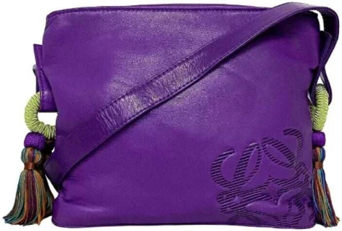 Loewe Pre-owned Leather shoulder-bags Purple Dames