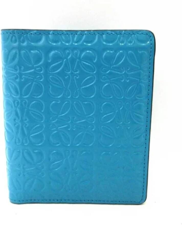 Loewe Pre-owned Leather wallets Blauw Dames