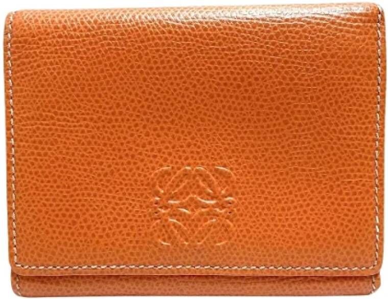 Loewe Pre-owned Leather wallets Oranje Dames