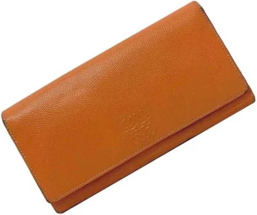Loewe Pre-owned Leather wallets Oranje Dames
