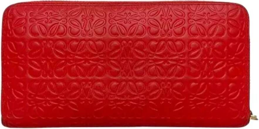 Loewe Pre-owned Leather wallets Rood Dames