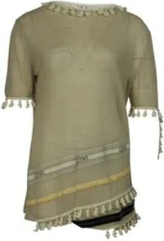 Loewe Pre-owned Pratilled fabric tops Beige Dames