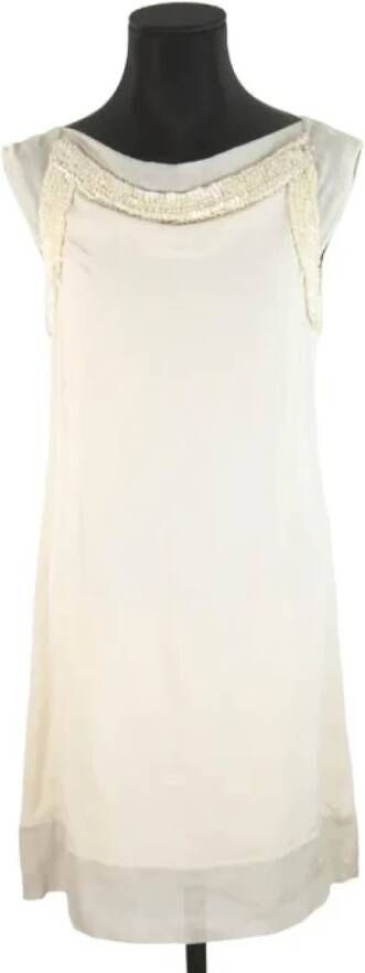 Loewe Pre-owned Silk dresses Beige Dames