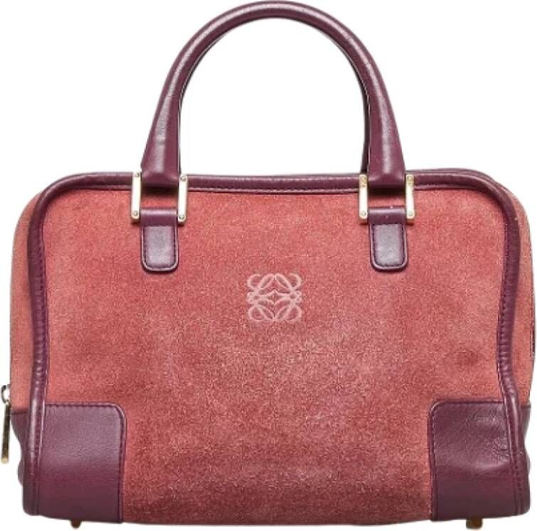 Loewe Pre-owned Suede handbags Rood Dames
