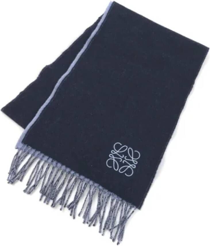 Loewe Pre-owned Wool scarves Blauw Dames
