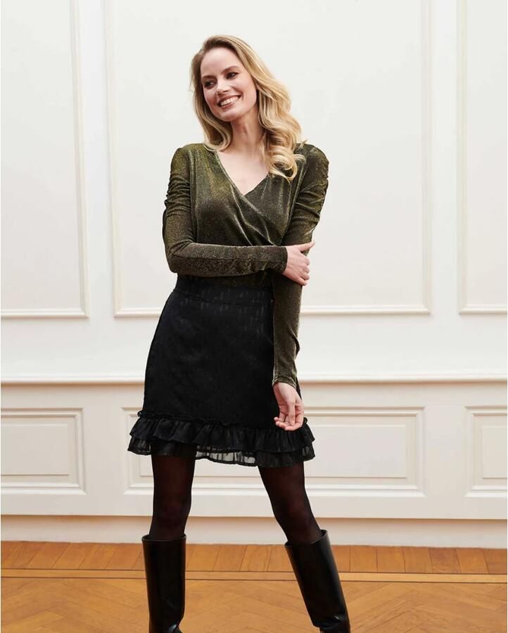 Lofty Manner Emy Lange Mouw Top Pk208 Green Dames - Foto 2