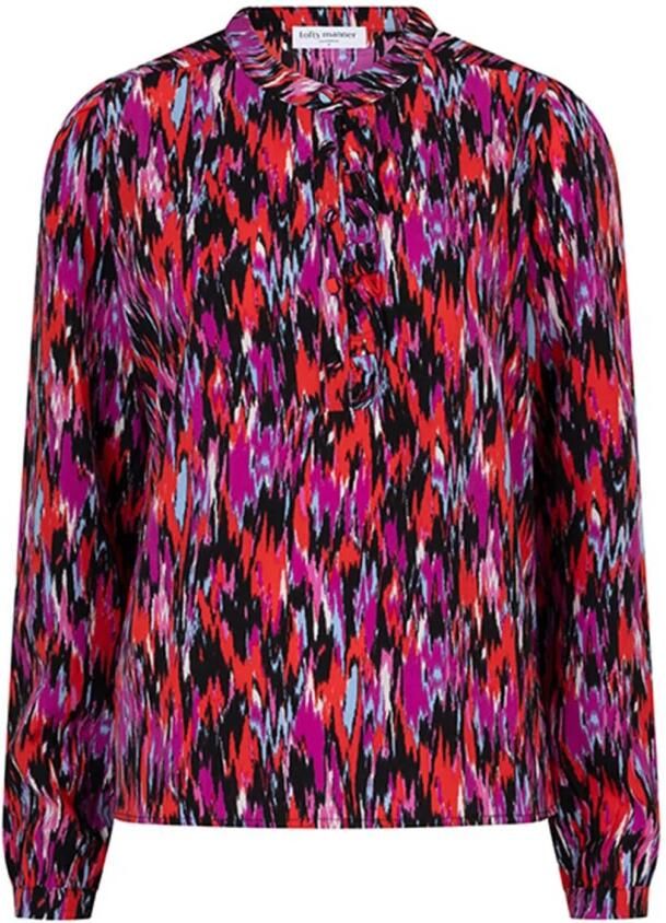 Lofty Manner Fie Blouse met Lange Mouwen Pink Dames