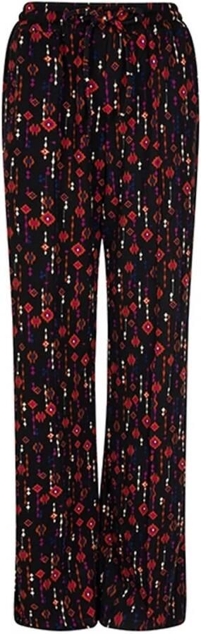 Lofty Manner straight fit broek Ruby met all over print zwart multi