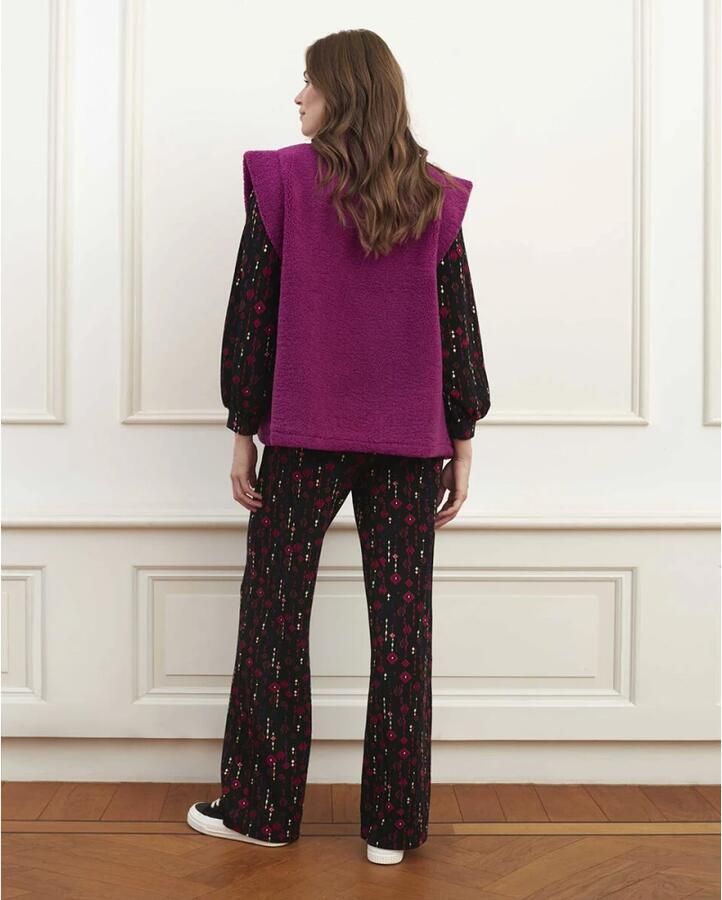 Lofty Manner straight fit broek Ruby met all over print zwart multi - Foto 2