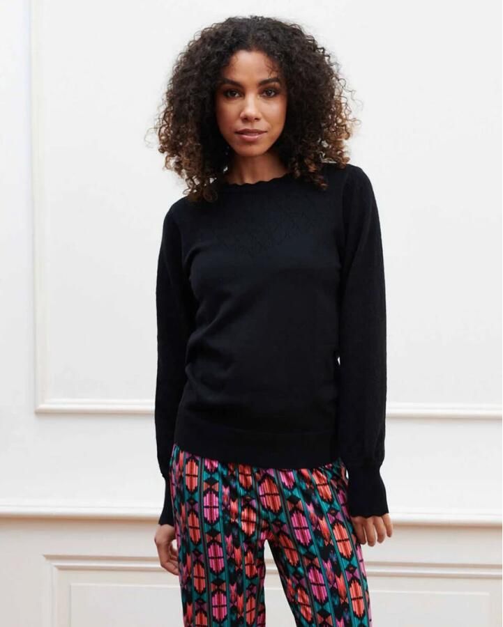 Lofty Manner Romy Sweater in Trendy Stijl Black Dames