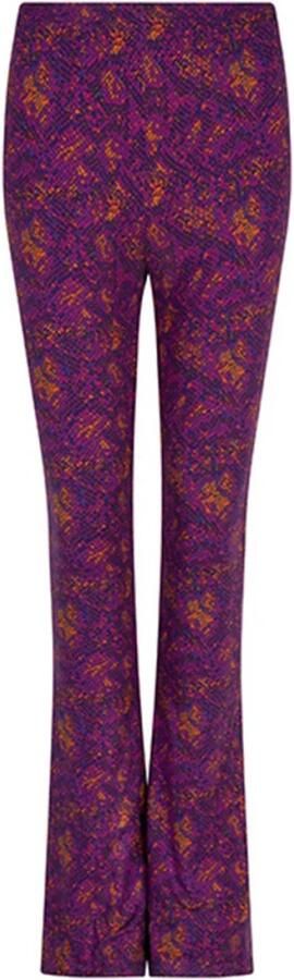 Lofty Manner flared broek Sol met all over print paars multi