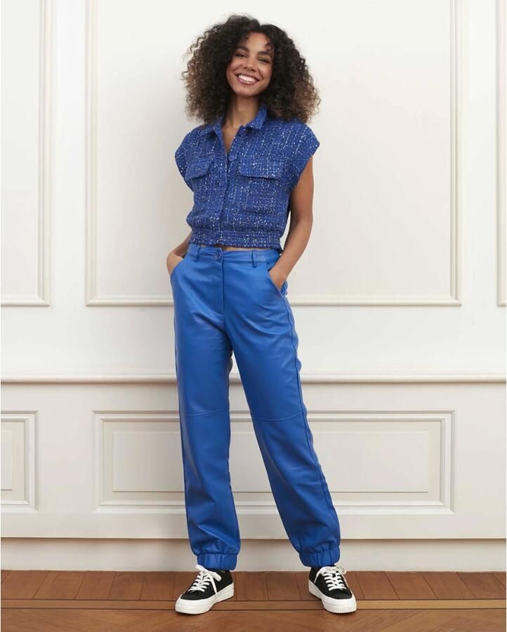 Lofty Manner Stijlvolle Ayla Gilet Blue Dames