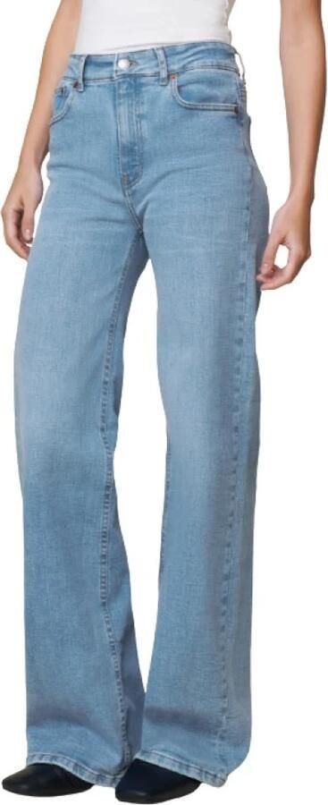 Lois Hoge Taille Palazzo Cloudy Bleach Jeans Blue Dames