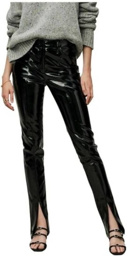 Lois Valle Patent Leather Slim-fit Broek Zwart Dames