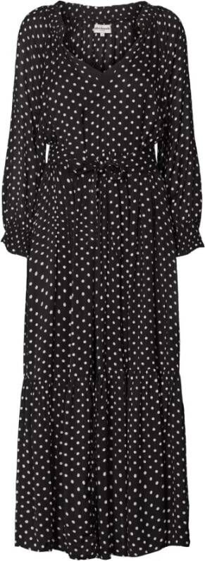 Lollys Laundry Maxi jurk met polkadot print Britta zwart