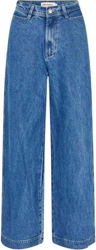 Lollys Laundry Blauwe Floridall Broek Klassiek en Modern Blue Dames
