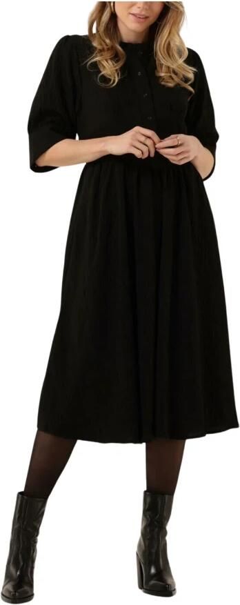 Lollys Laundry Elegante Zwarte Boston Jurk met Statement Kraag Zwart Dames - Foto 3