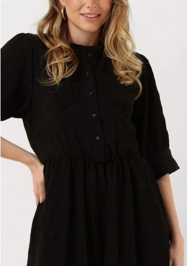 Lollys Laundry Elegante Zwarte Boston Jurk met Statement Kraag Zwart Dames