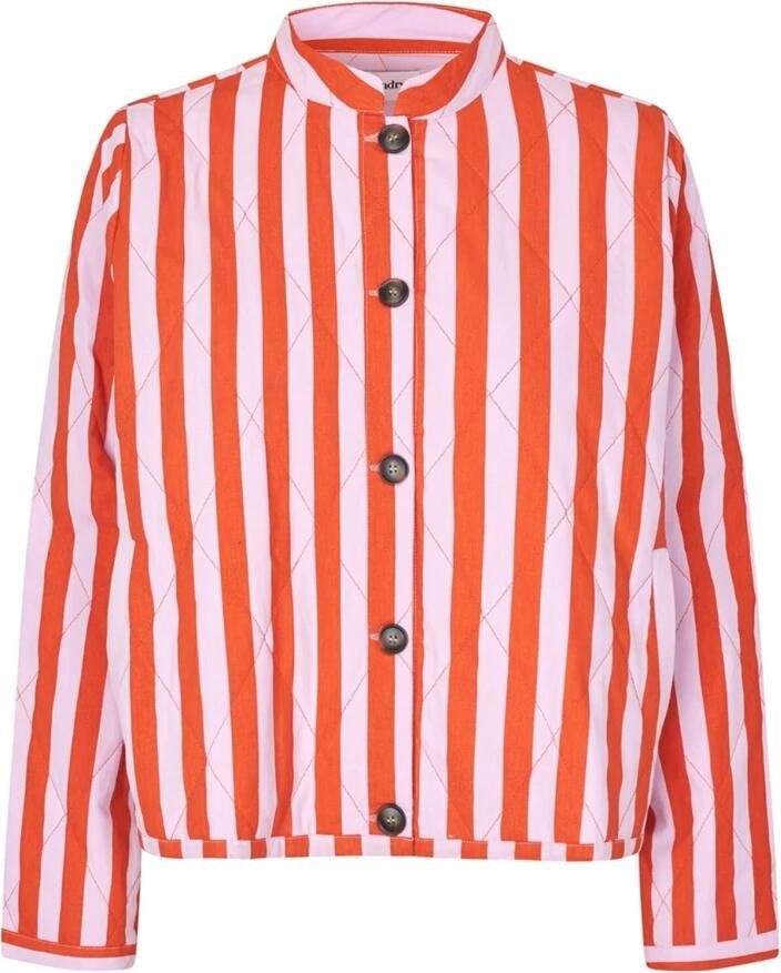 Lollys Laundry Gestreepte Gewatteerde Jas in Oranje en Roze Multicolor Dames