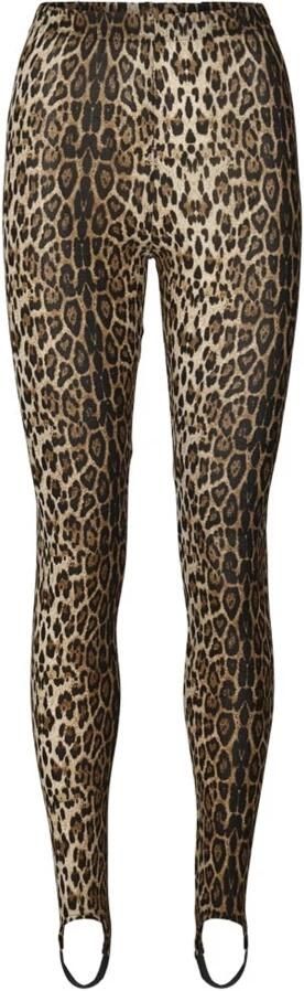 Lollys Laundry Luipaardprint Leggings met elastische tailleband Brown Dames