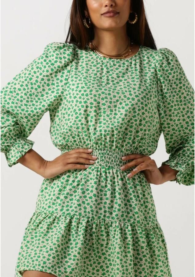 Lollys Laundry Jurk met gesmokte taille Parina groen