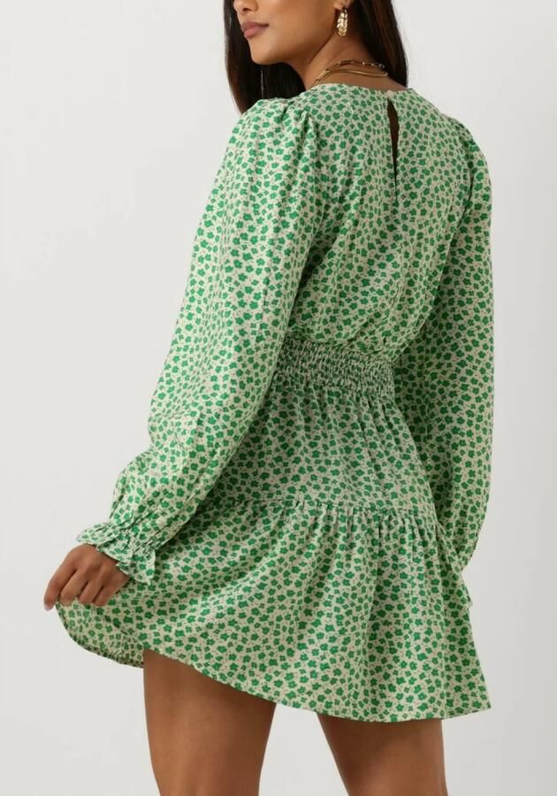 Lollys Laundry Jurk met gesmokte taille Parina groen - Foto 2