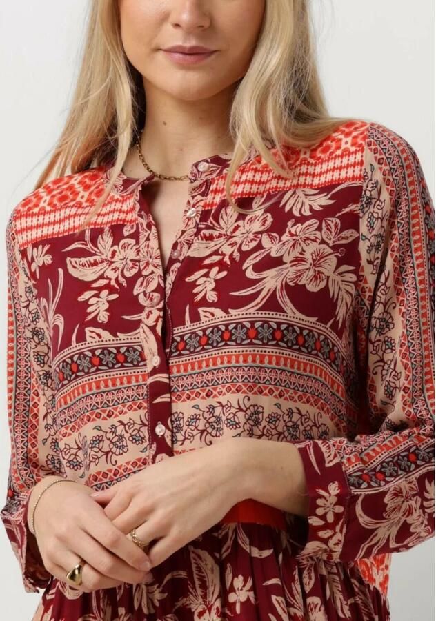 Lollys Laundry Rode Maxi Jurk met Print Multicolor Dames - Foto 4