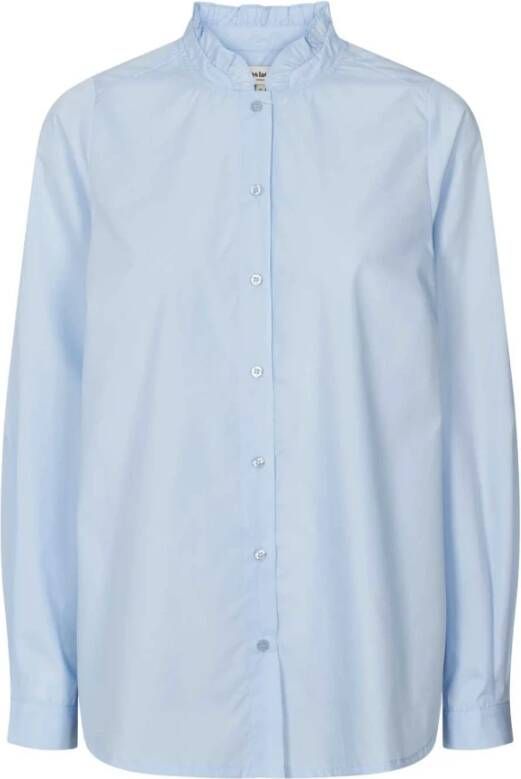 Lollys Laundry Blouse met ruches Hobart blauw