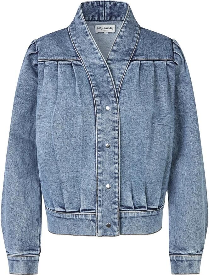 Lollys Laundry Denimblauwe Jas met Lange Mouwen en Knoopsluiting Blue Dames - Foto 5