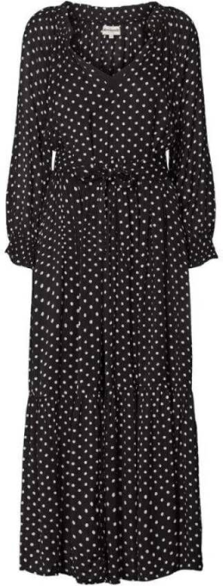 Lollys Laundry Maxi jurk met polkadot print Britta zwart