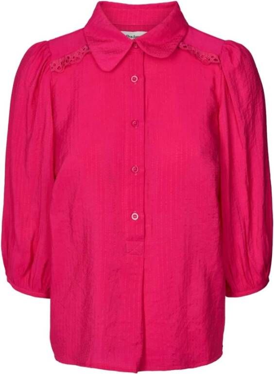 Lollys Laundry Roze Tunis Shirt met Delicate Details Pink Dames