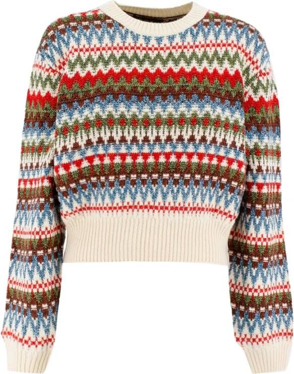 Loro Piana Andes-ge?nspireerde Zigzag Gebreide Trui Meerkleurig Dames