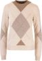 Loro Piana Beige Kasjmier Trui met Diamantpatroon Beige Dames - Thumbnail 1