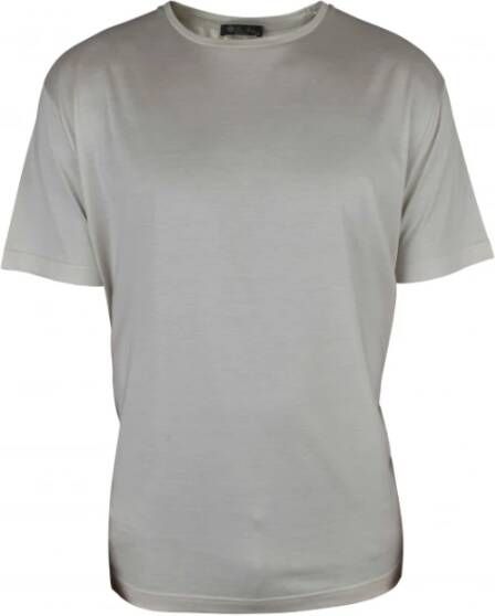 Loro Piana Beige Katoen Zijde Mix T-Shirt voor Heren White Heren