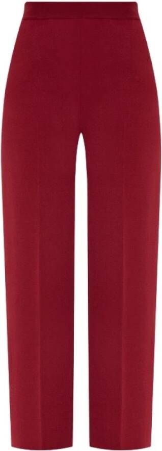 Loro Piana Bordo Cashmere Rechte Broek Rood Dames