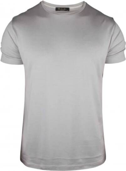 Loro Piana Lichtgrijze Katoenen en Zijden T-shirt Gray Heren