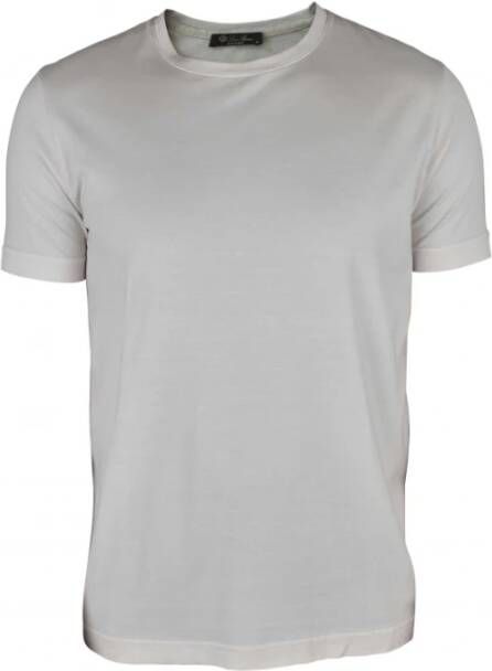 Loro Piana Luxe Katoen Zijde Blend T-Shirt voor Heren Grijs Heren
