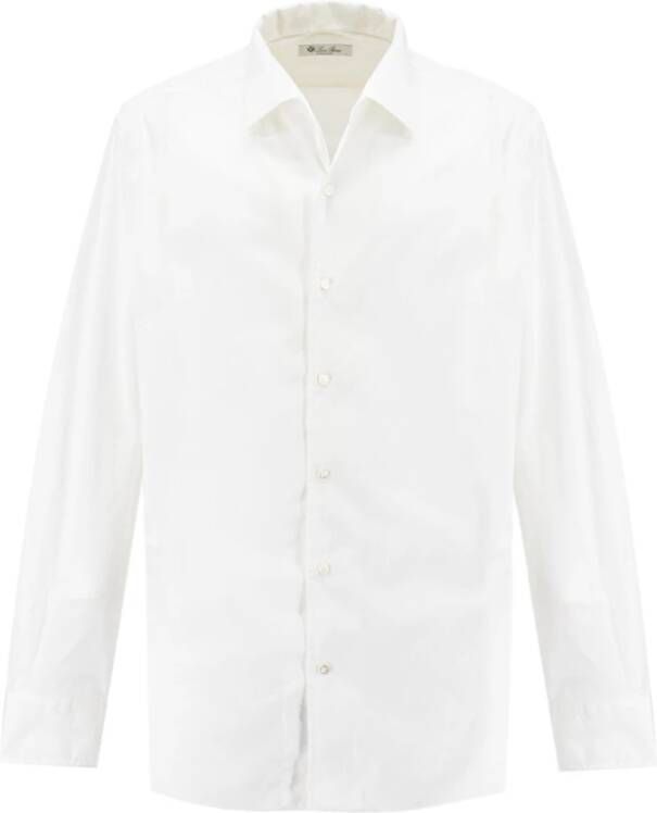 Loro Piana Optical White Ss23 Katoenen Overhemd Wit Heren