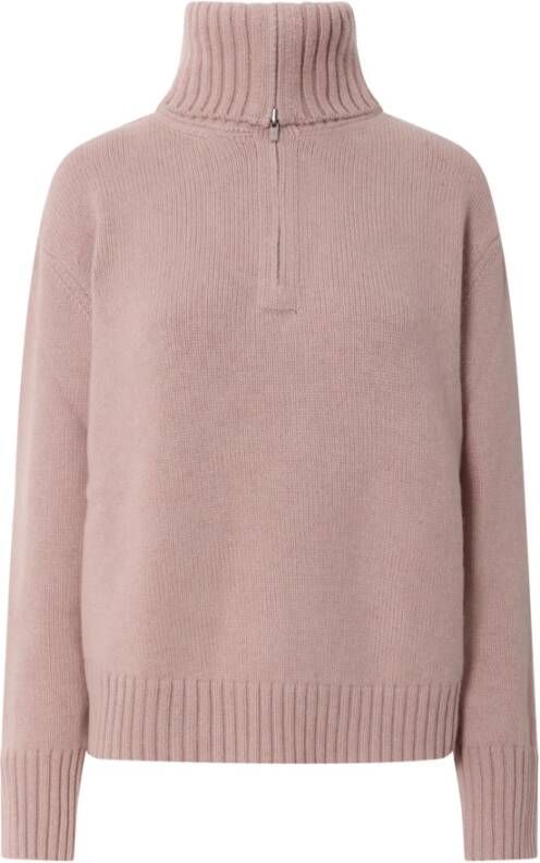 Loro Piana Roze Kasjmier Turtleneck Gebreide Kleding Aw23 Roze Dames