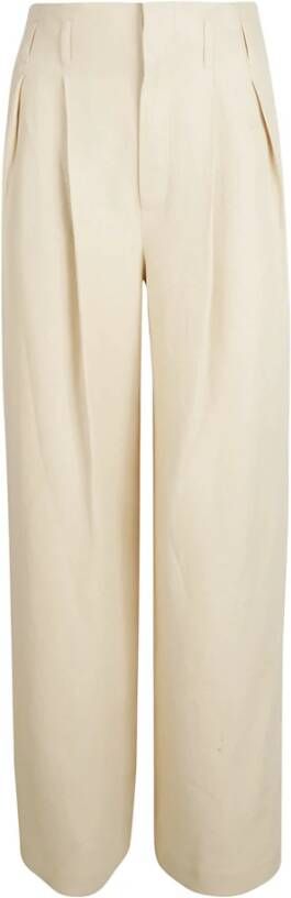 Loro Piana Thorne Antigua Wijde Broek voor Dames Beige Dames