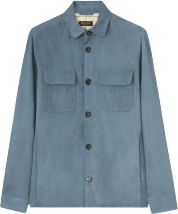 Loro Piana Ultra-Zachte Casual Overhemdjas Blauw Heren