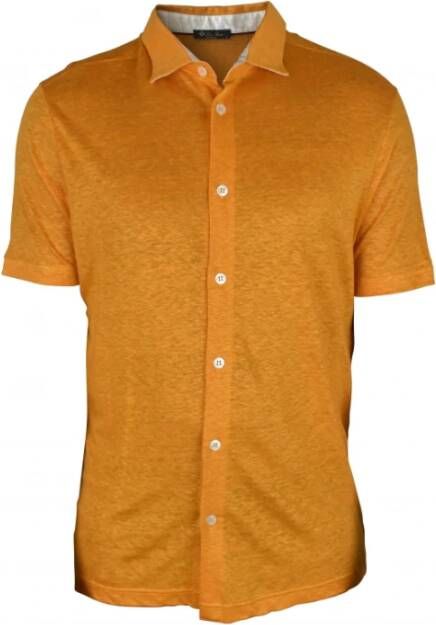Loro Piana Upgrade je Zomergarderobe met dit Levendige Oranje Linnen Overhemd Oranje Heren