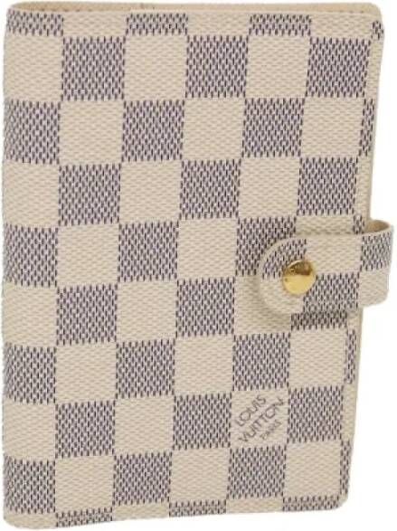 Louis Vuitton Vintage Beige Canvas Agenda Damier Azur Beige Dames
